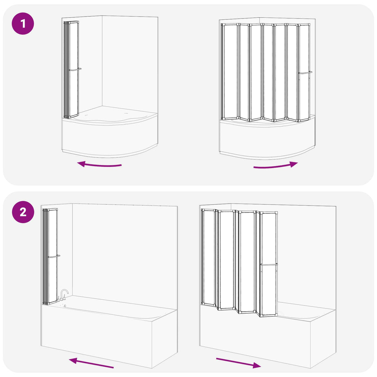 vidaXL Shower Screen Folding Black 168 x 140 cm Aluminium