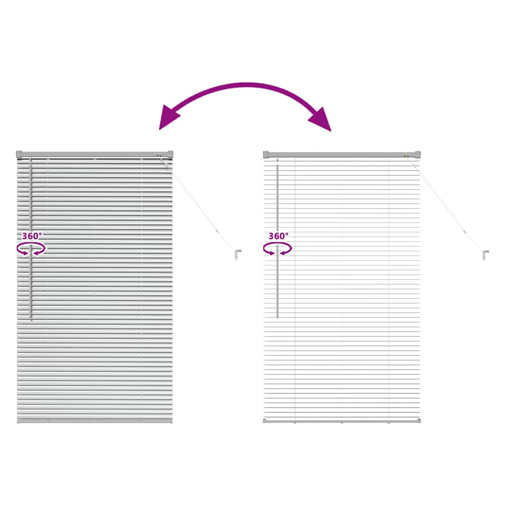 vidaXL Venetian Blinds Height Adjustable Silver 130 x 75 cm Aluminium