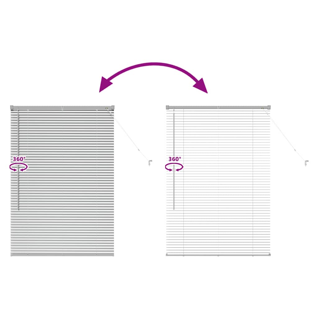 vidaXL Venetian Blinds Height Adjustable Silver 130 x 85 cm Aluminium