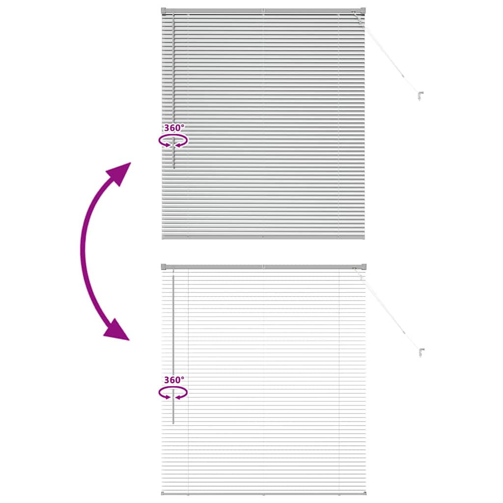 vidaXL Venetian Blinds Height Adjustable Silver 130 x 110 cm Aluminium