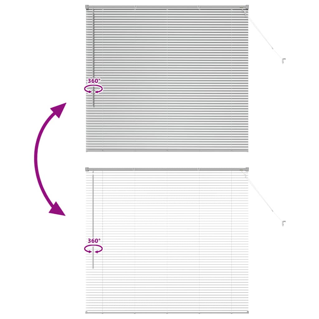 vidaXL Venetian Blinds Height Adjustable Silver 130 x 145 cm Aluminium