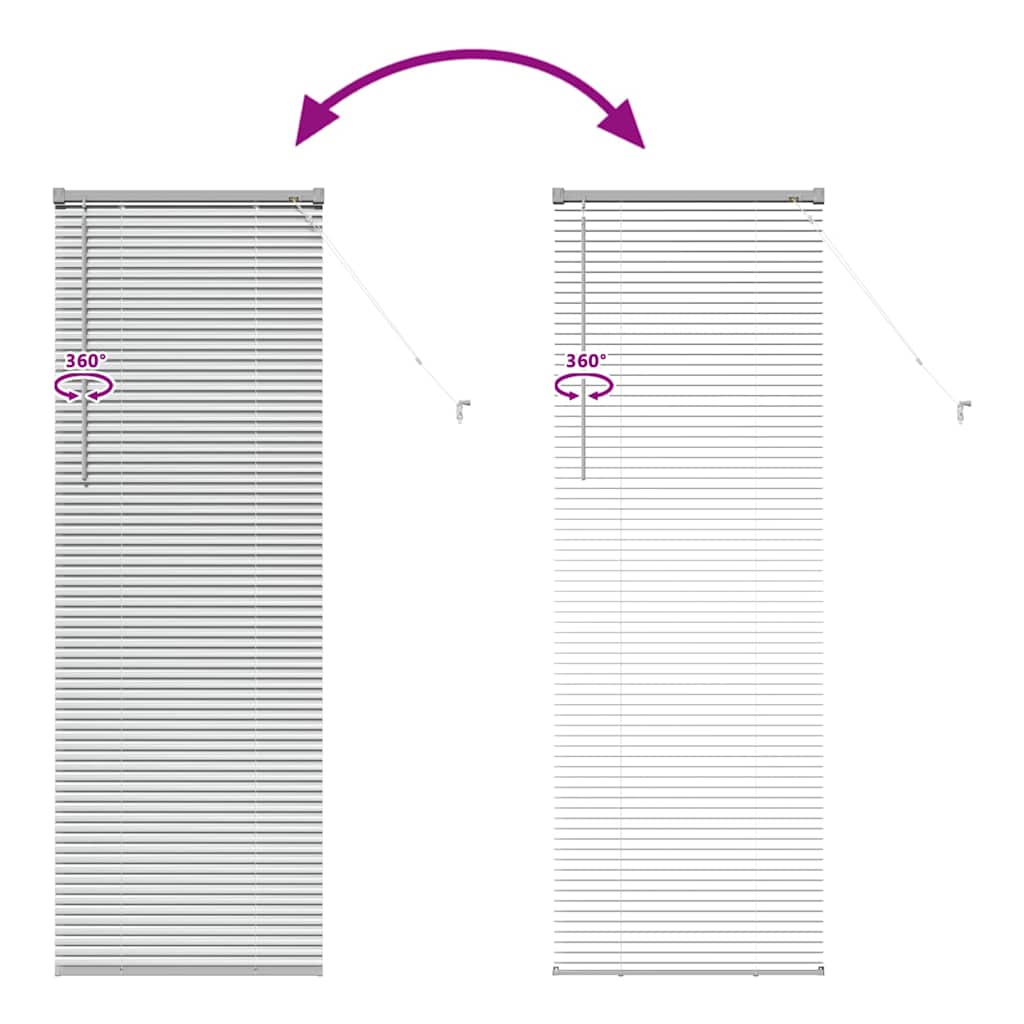 vidaXL Venetian Blinds Height Adjustable Silver 175 x 55 cm Aluminium