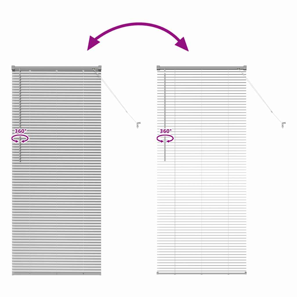 vidaXL Venetian Blinds Height Adjustable Silver 175 x 75 cm Aluminium