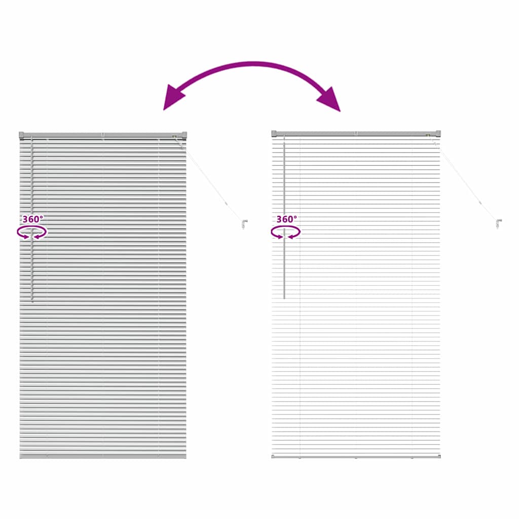 vidaXL Venetian Blinds Height Adjustable Silver 175 x 85 cm Aluminium