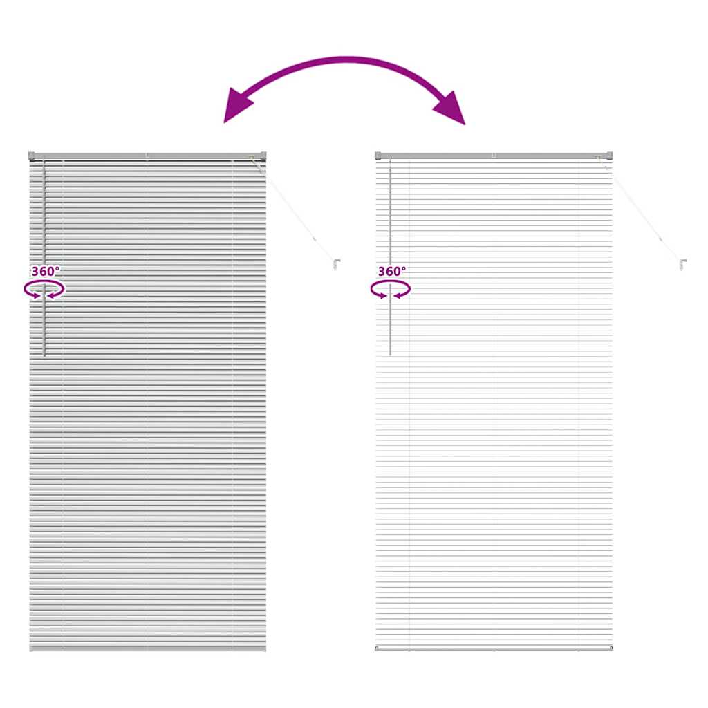 vidaXL Venetian Blinds Height Adjustable Silver 220 x 100 cm Aluminium