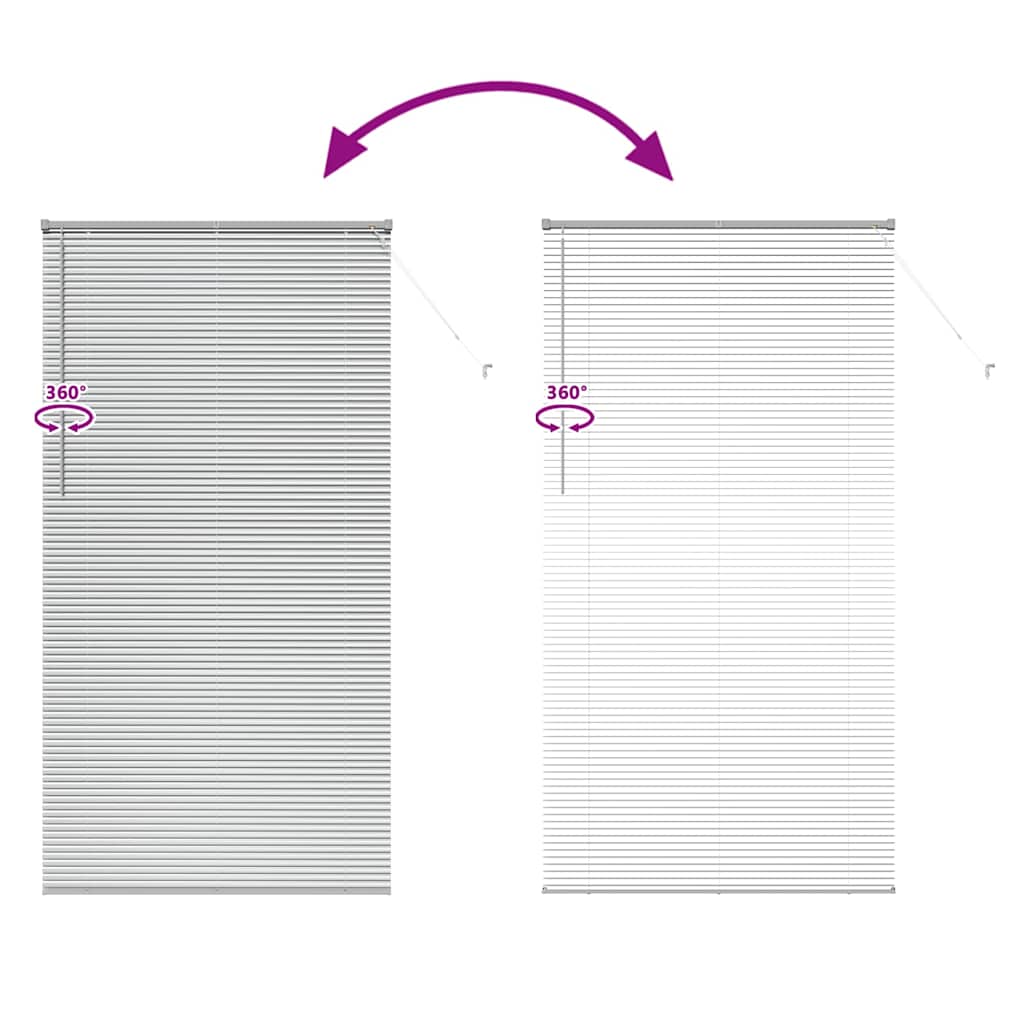 vidaXL Venetian Blinds Height Adjustable Silver 220 x 110 cm Aluminium