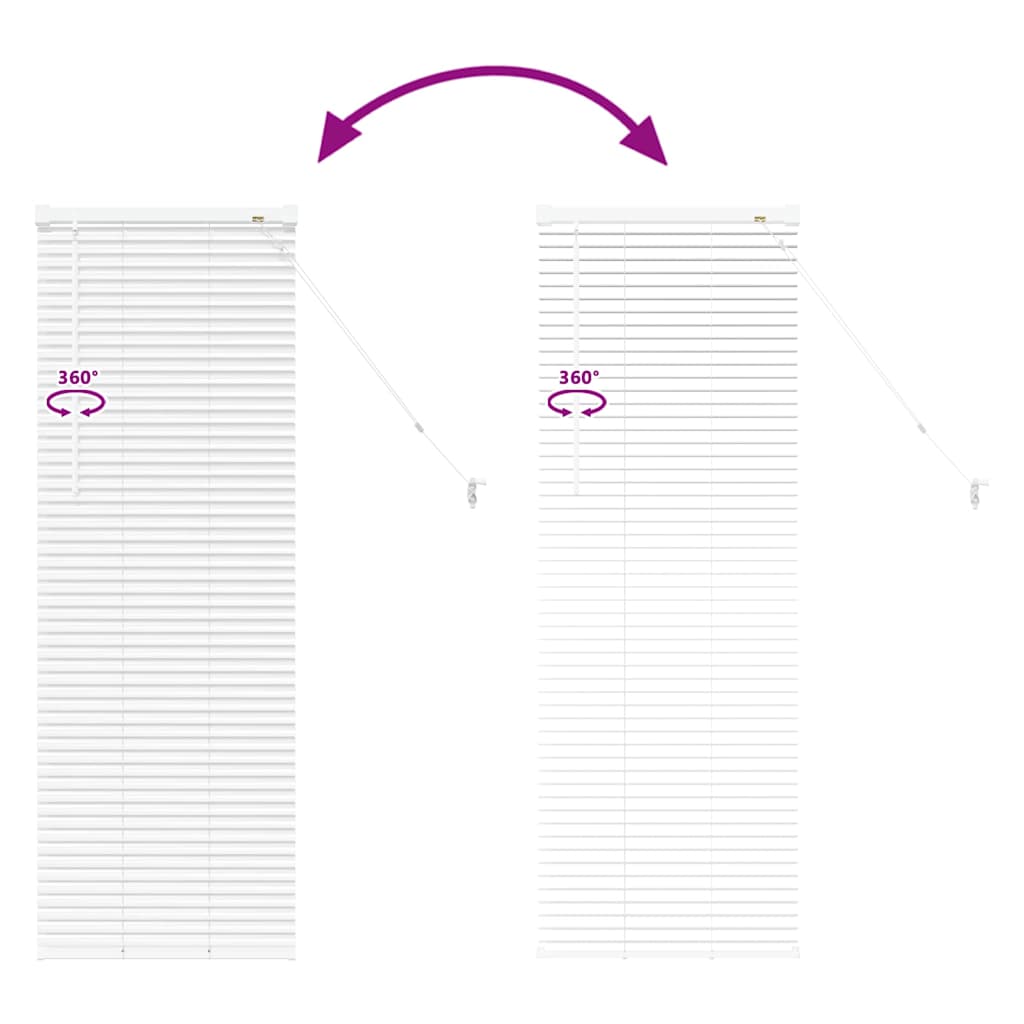 vidaXL Venetian Blinds Height Adjustable White 130 x 50 cm Aluminium