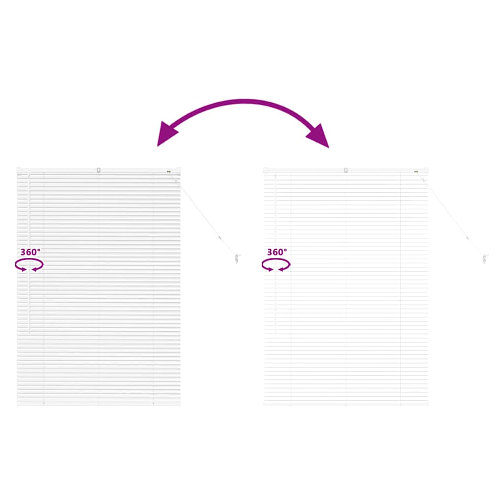 vidaXL Venetian Blinds Height Adjustable White 130 x 85 cm Aluminium