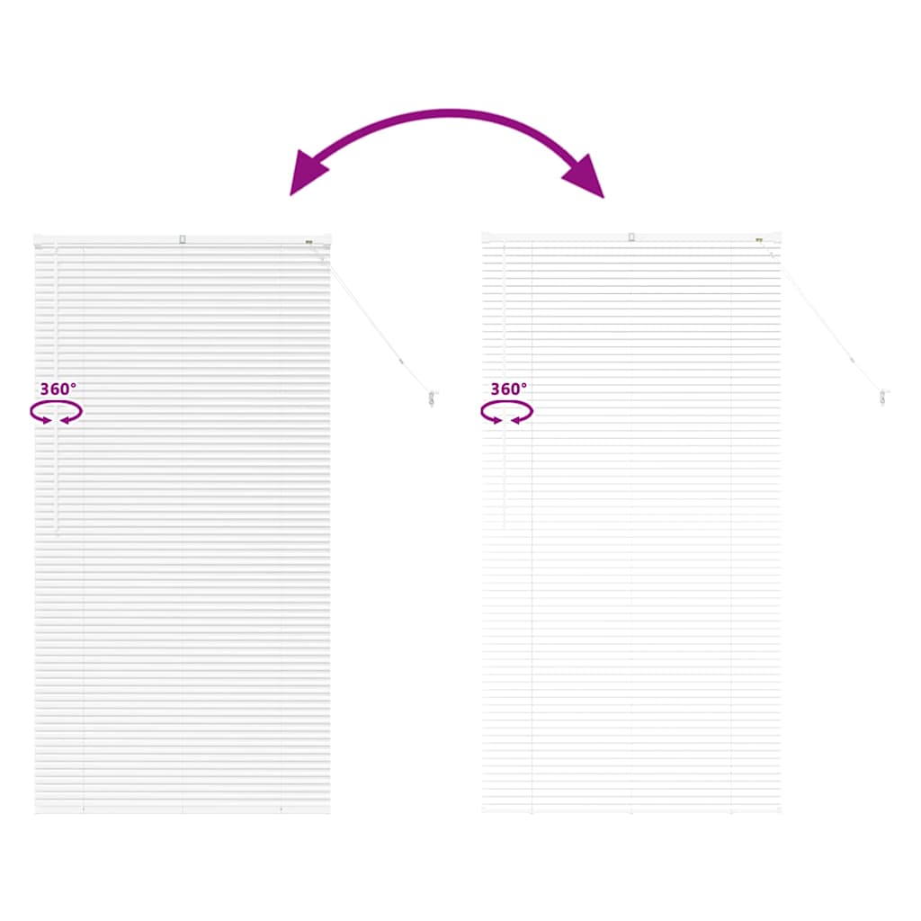 vidaXL Venetian Blinds Height Adjustable White 175 x 90 cm Aluminium