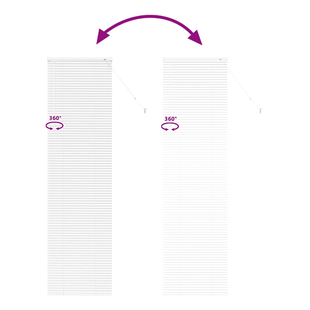 vidaXL Venetian Blinds Height Adjustable White 220 x 65 cm Aluminium
