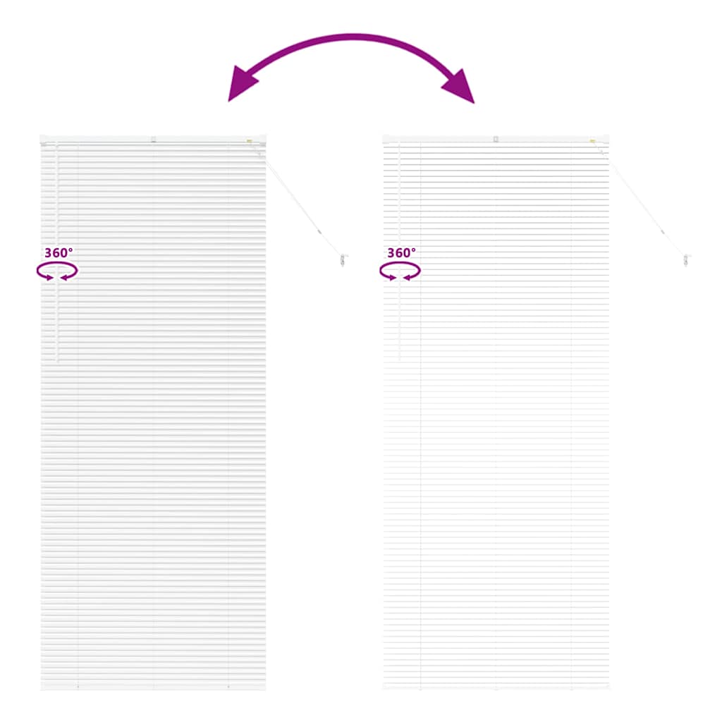 vidaXL Venetian Blinds Height Adjustable White 220 x 90 cm Aluminium