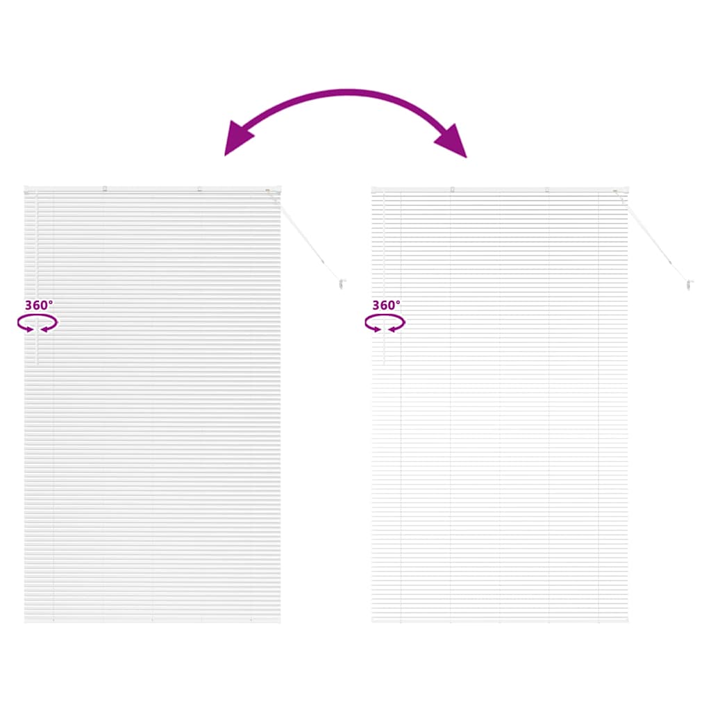 vidaXL Venetian Blinds Height Adjustable White 220 x 135 cm Aluminium