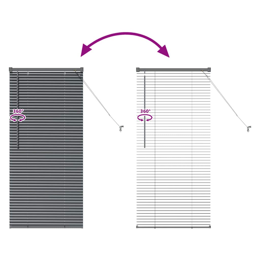 vidaXL Venetian Blinds Manual Dark Grey 130 x 55 cm Aluminium