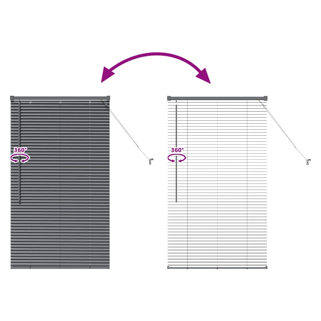 vidaXL Venetian Blinds Manual Dark Grey 130 x 80 cm Aluminium