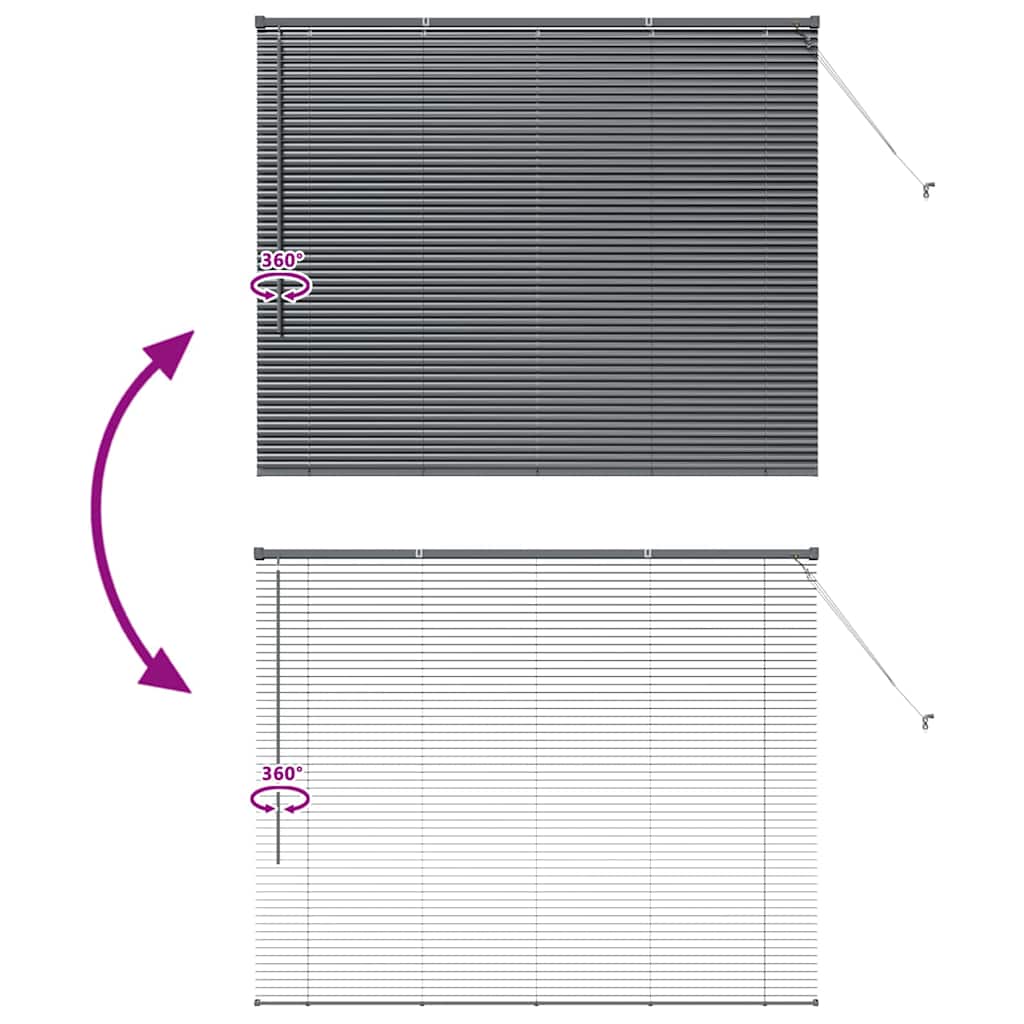 vidaXL Venetian Blinds Manual Dark Grey 130 x 155 cm Aluminium
