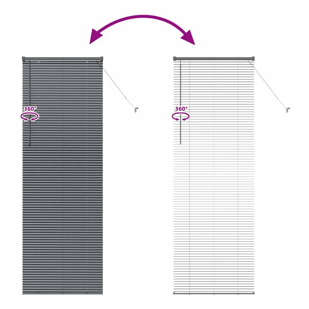 vidaXL Venetian Blinds Manual Dark Grey 220 x 70 cm Aluminium