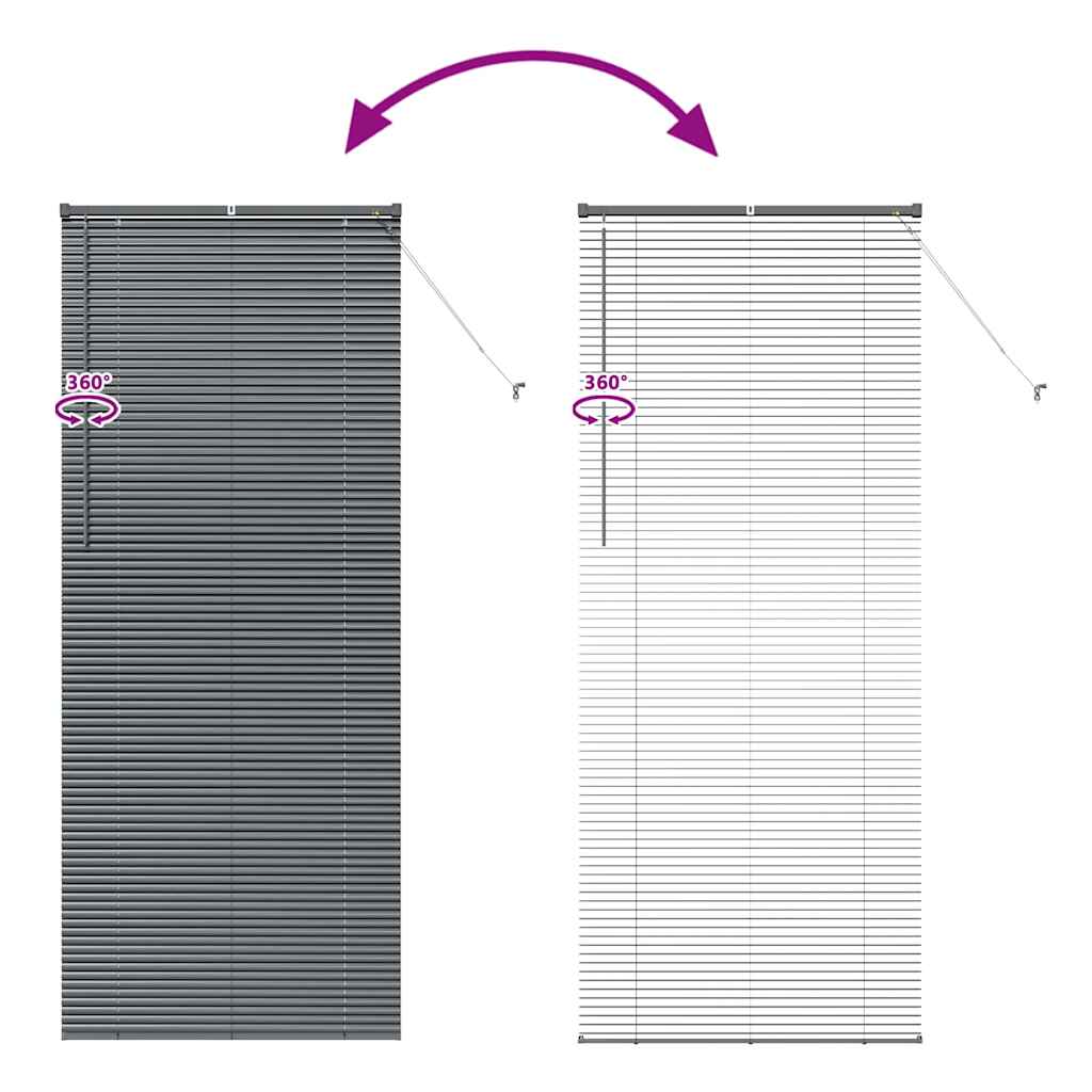 vidaXL Venetian Blinds Manual Dark Grey 220 x 85 cm Aluminium