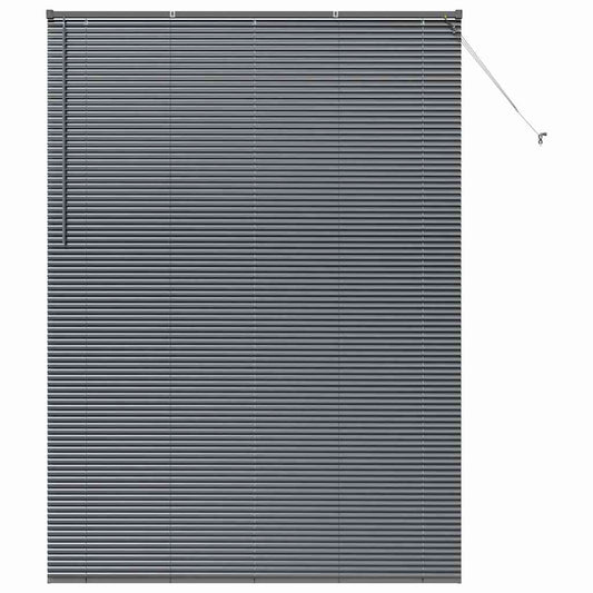 vidaXL Venetian Blinds Manual Dark Grey 220 x 155 cm Aluminium