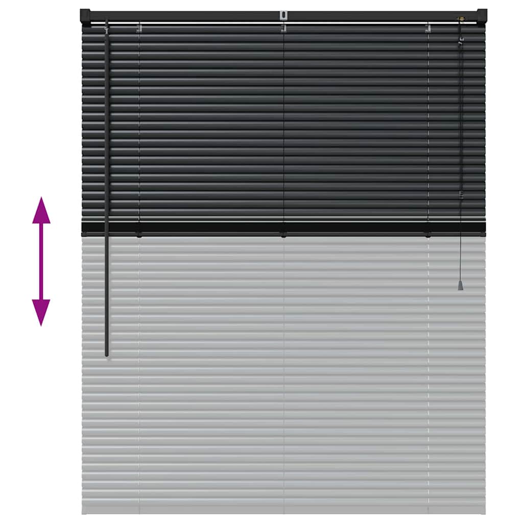 vidaXL Venetian Blinds Height Adjustable Black 130 x 105 cm Aluminium
