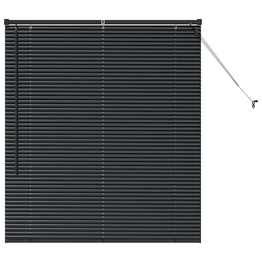 vidaXL Venetian Blinds Height Adjustable Black 130 x 110 cm Aluminium