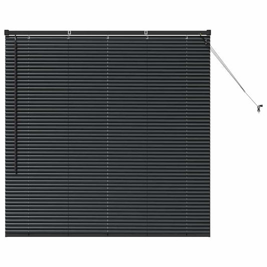 vidaXL Venetian Blinds Height Adjustable Black 130 x 135 cm Aluminium