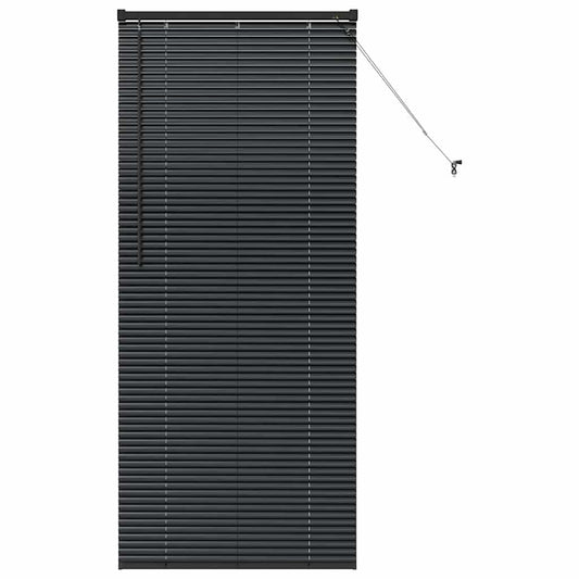 vidaXL Venetian Blinds Height Adjustable Black 175 x 75 cm Aluminium