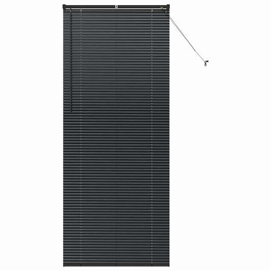 vidaXL Venetian Blinds Height Adjustable Black 220 x 85 cm Aluminium