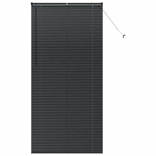 vidaXL Venetian Blinds Height Adjustable Black 220 x 105 cm Aluminium