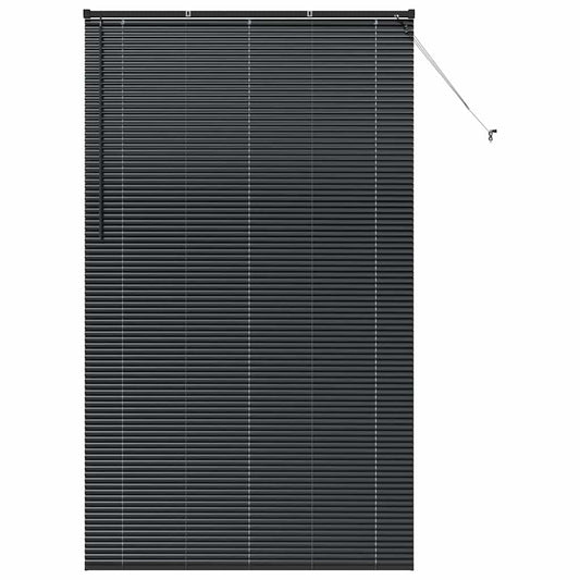 vidaXL Venetian Blinds Height Adjustable Black 220 x 130 cm Aluminium