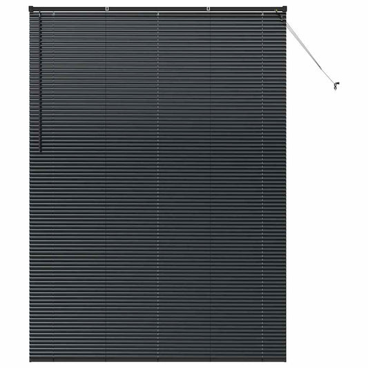 vidaXL Venetian Blinds Height Adjustable Black 220 x 160 cm Aluminium
