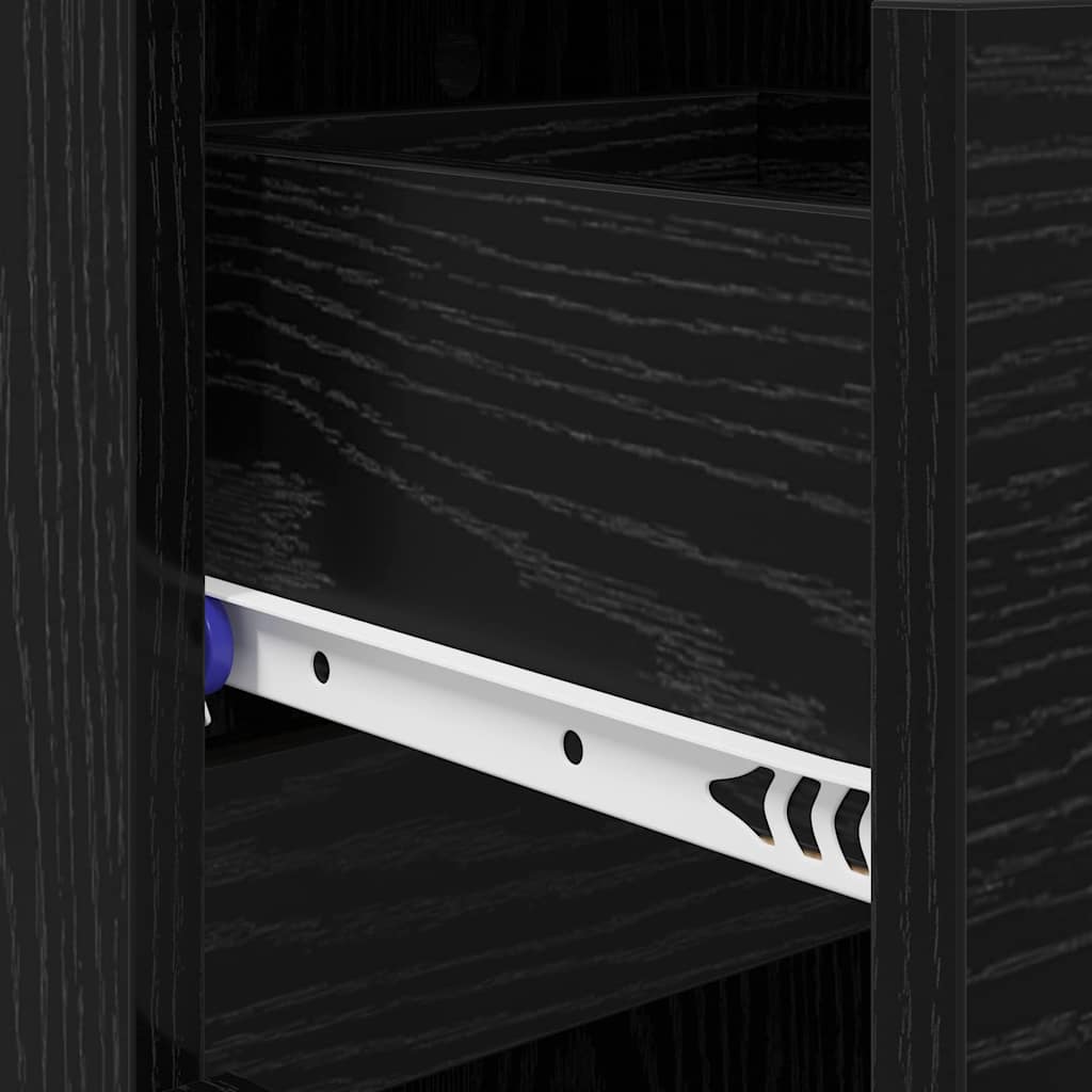 vidaXL Shoe Cabinet Black Oak 100.5 x 28 x 100 cm Engineered Wood