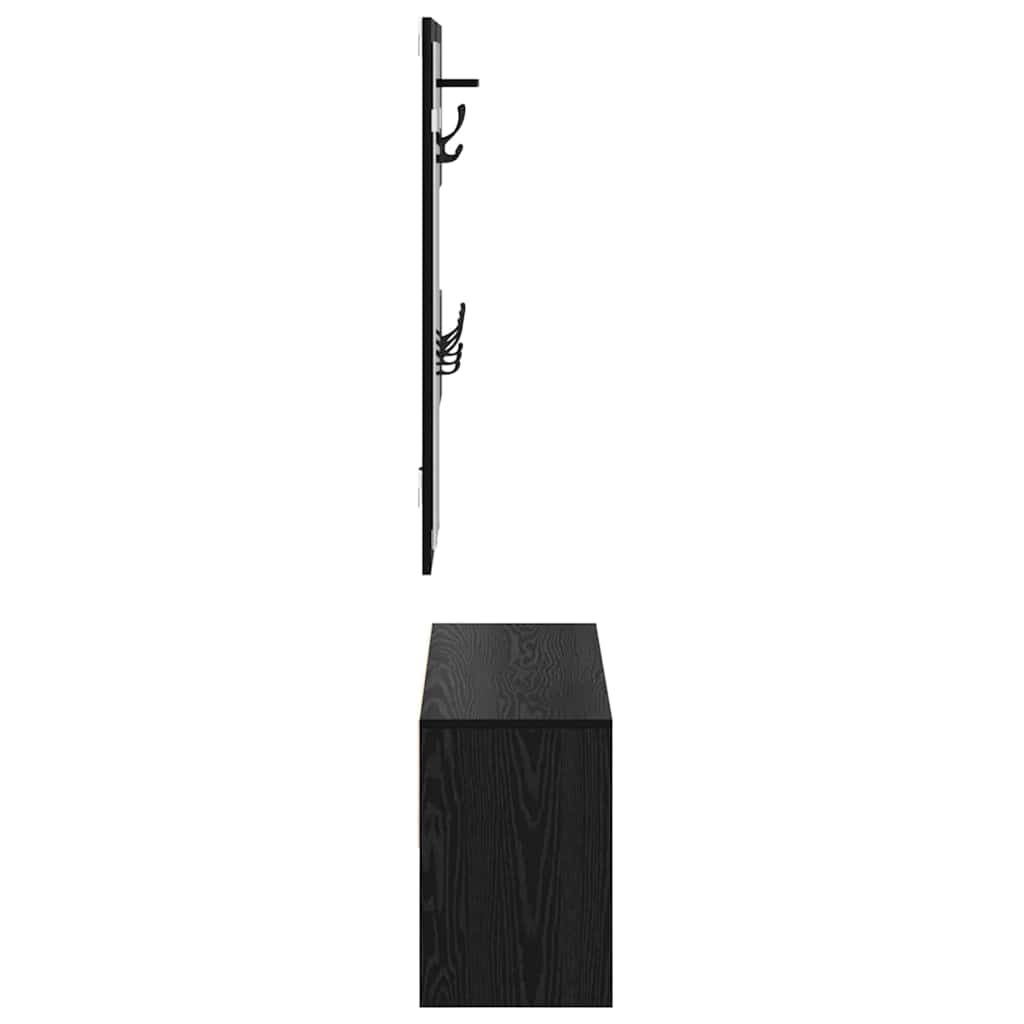vidaXL Hallway Furniture Set 4 pcs Black Oak Engineered Wood
