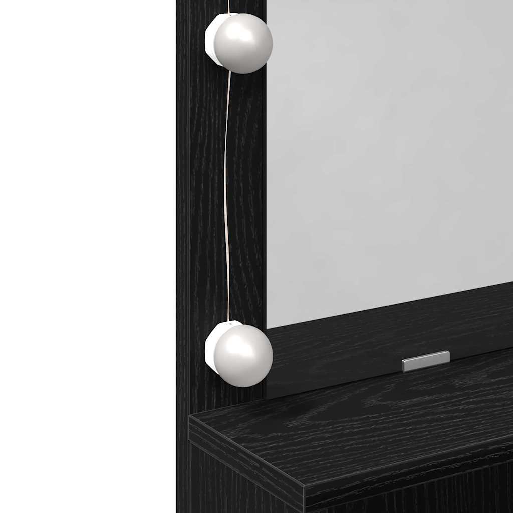 vidaXL Dressing Table Black Oak 80 x 41 x 134.5 cm Engineered Wood