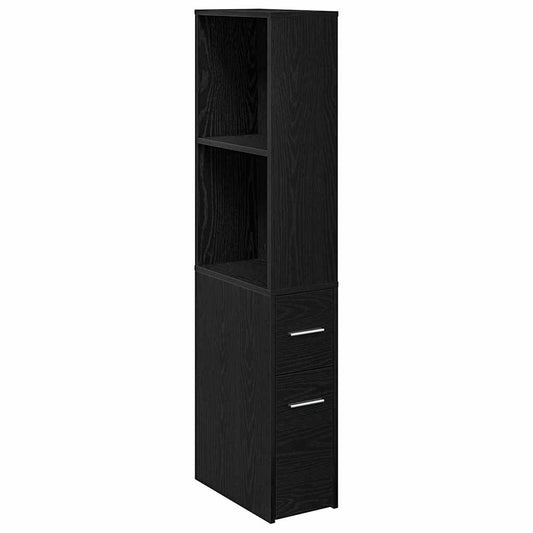 vidaXL Bathroom Furniture Set Wall-mounted Black Oak 22 x 41 x 135 cm
