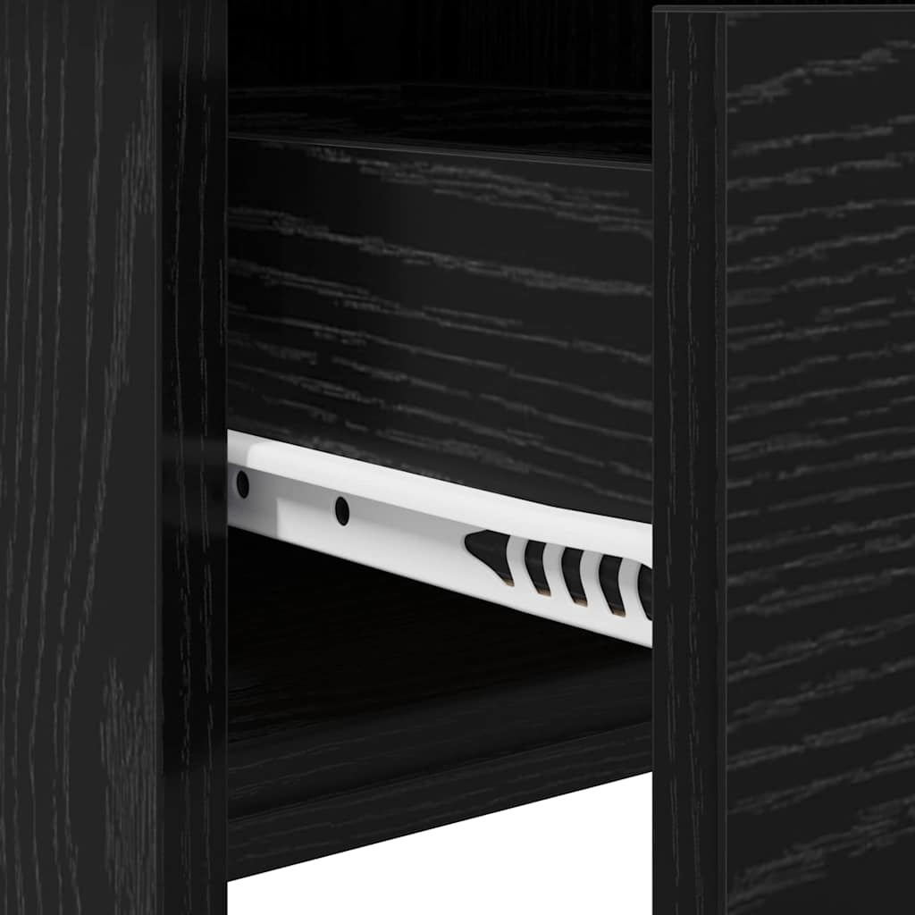 vidaXL Cosmetic Table with Drawer Black Oak 100 x 45 x76 cm