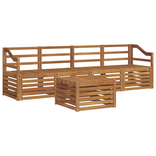 vidaXL Outdoor Sofa Set 5 pcs Natural Solid Acacia Wood