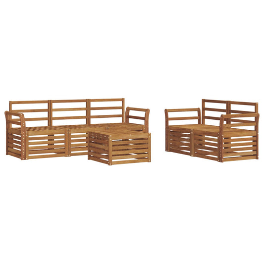 vidaXL Outdoor Sofa Set 6 pcs Natural Solid Acacia Wood