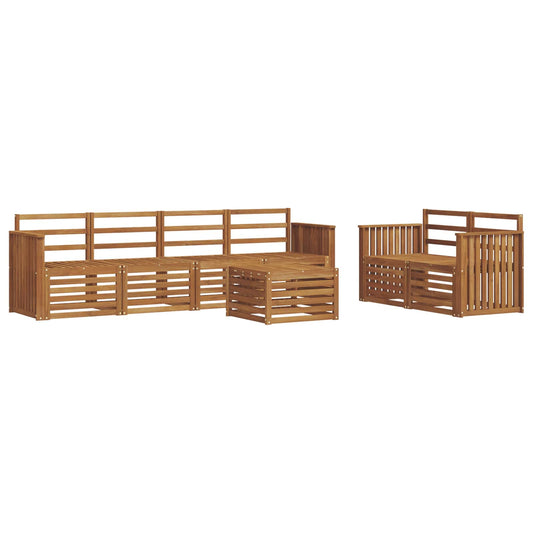 vidaXL Outdoor Sofa Set 7 pcs Natural Solid Acacia Wood