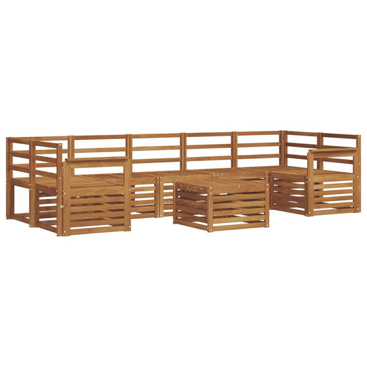 vidaXL Outdoor Sofa Set 8 pcs Natural Solid Acacia Wood