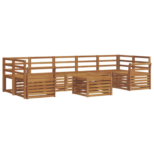 vidaXL Outdoor Sofa Set 8 pcs Natural Solid Acacia Wood