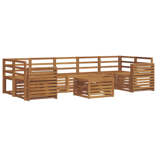 vidaXL Outdoor Sofa Set 8 pcs Natural Solid Acacia Wood