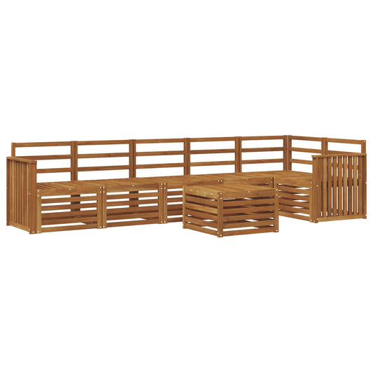 vidaXL Outdoor Sofa Set 7 pcs Natural Polyester