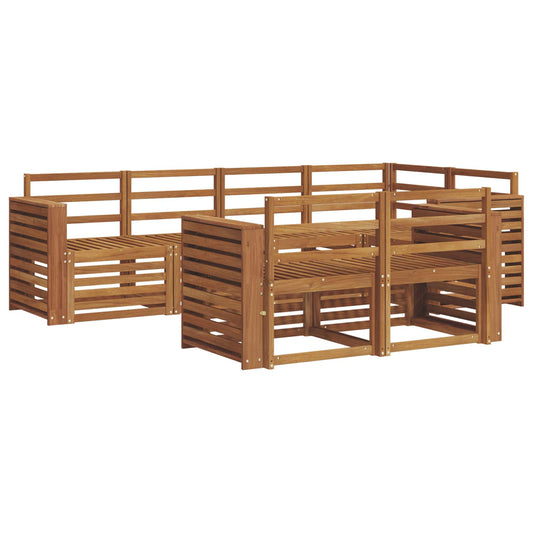 vidaXL Outdoor Sofa Set 7 pcs Natural Polyester