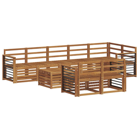 vidaXL Outdoor Sofa Set 9 pcs Natural Polyester