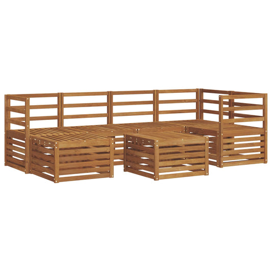 vidaXL Outdoor Sofa Set 7 pcs Natural Polyester