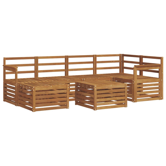 vidaXL Outdoor Sofa Set 7 pcs Natural Polyester