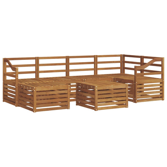 vidaXL Outdoor Sofa Set 7 pcs Natural Polyester