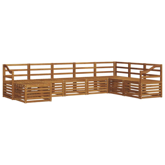 vidaXL Outdoor Sofa Set 8 pcs Natural Solid Acacia Wood