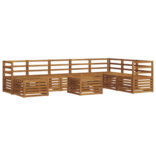 vidaXL Outdoor Sofa Set 9 pcs Natural Solid Acacia Wood