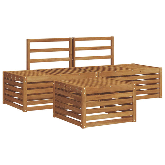 vidaXL Outdoor Sofa Set 3 Piece Natural Solid Acacia Wood